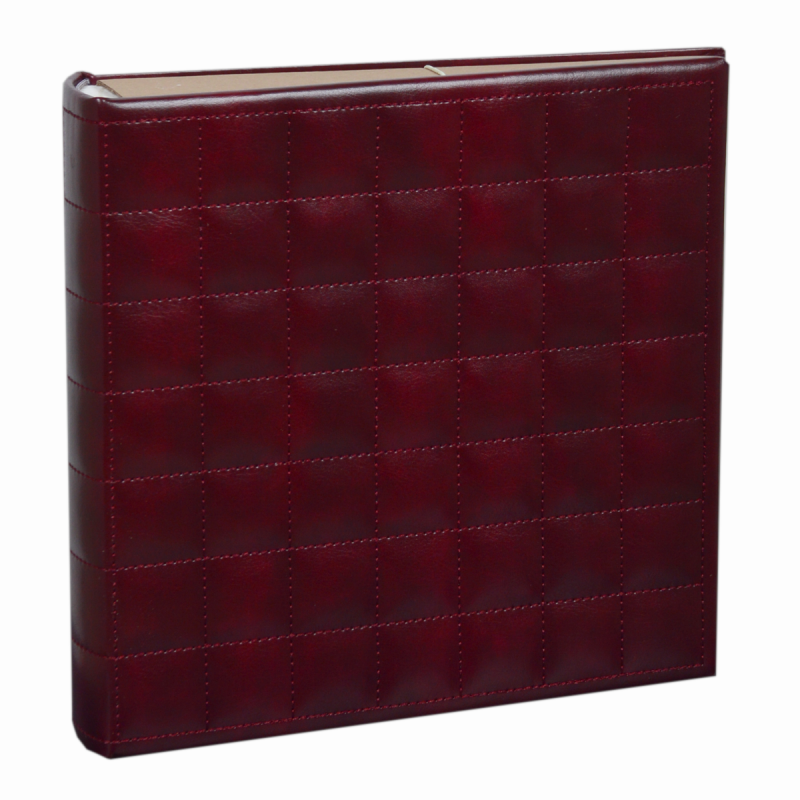 Фотоалбум 200 бр. 10х15 кожен бордо с шевове